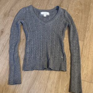 American Eagle Outfitters Charcoal V-Neck Sweater
